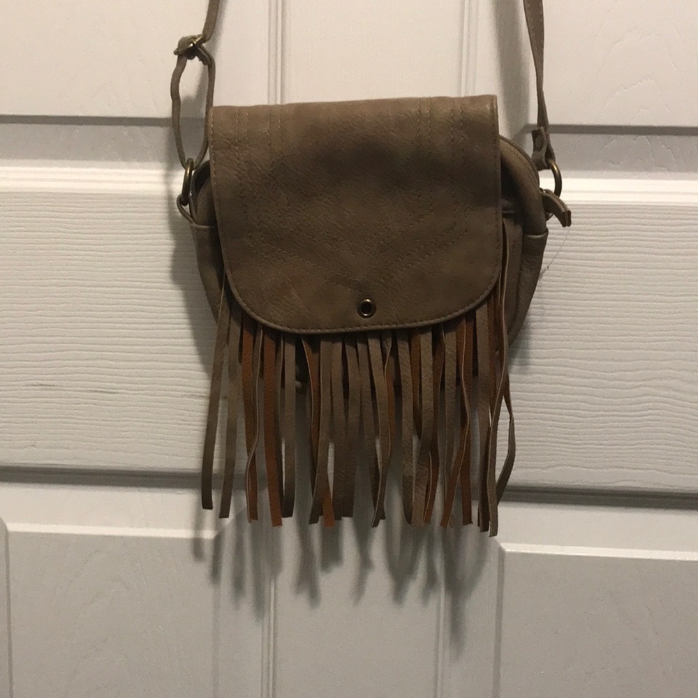 GIC mossimo  fringe leather cross body